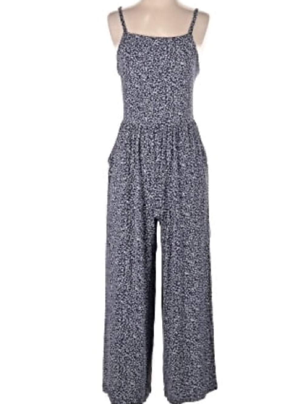 Old Navy Black and White Polka Dot Smocked Jumpsuit-So Soft and Stretchy